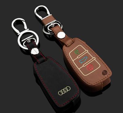 奥迪真皮钥匙包夜光 A6L A4L遥控套 A4Q7夜光钥匙包